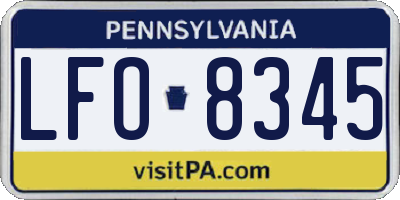 PA license plate LFO8345