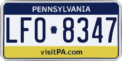 PA license plate LFO8347