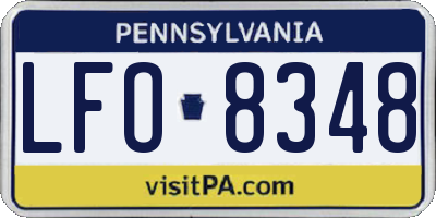 PA license plate LFO8348