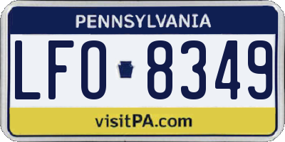 PA license plate LFO8349