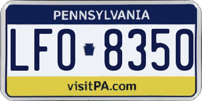 PA license plate LFO8350