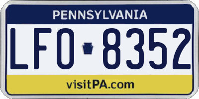 PA license plate LFO8352