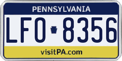 PA license plate LFO8356