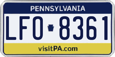 PA license plate LFO8361
