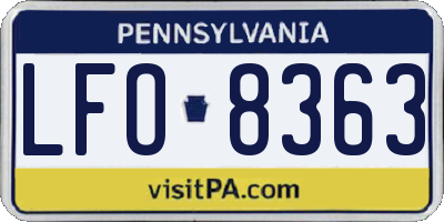 PA license plate LFO8363