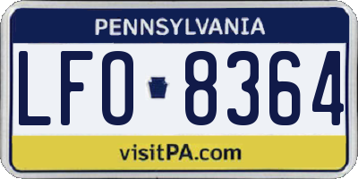 PA license plate LFO8364