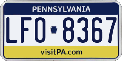 PA license plate LFO8367