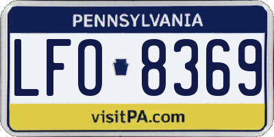 PA license plate LFO8369