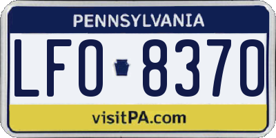 PA license plate LFO8370