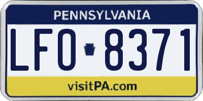 PA license plate LFO8371