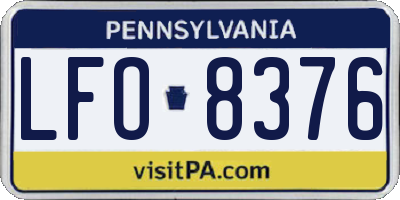 PA license plate LFO8376