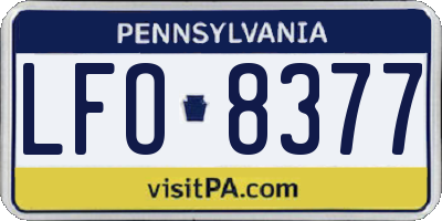PA license plate LFO8377
