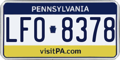 PA license plate LFO8378