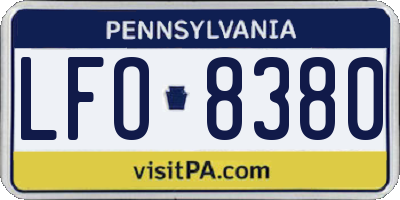 PA license plate LFO8380