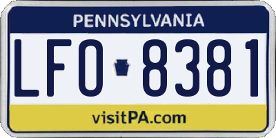 PA license plate LFO8381