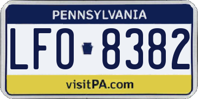 PA license plate LFO8382