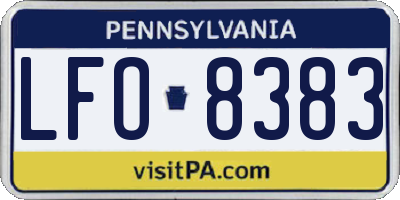 PA license plate LFO8383