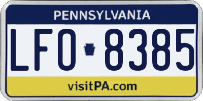 PA license plate LFO8385