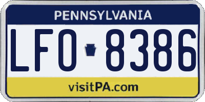 PA license plate LFO8386