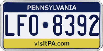 PA license plate LFO8392
