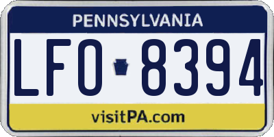 PA license plate LFO8394