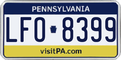 PA license plate LFO8399