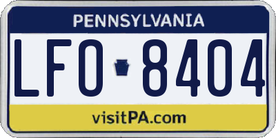 PA license plate LFO8404