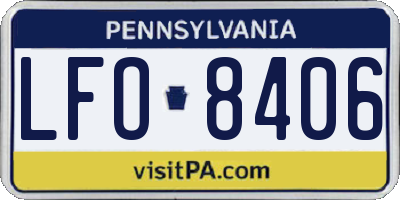 PA license plate LFO8406
