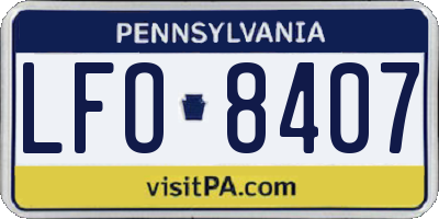 PA license plate LFO8407