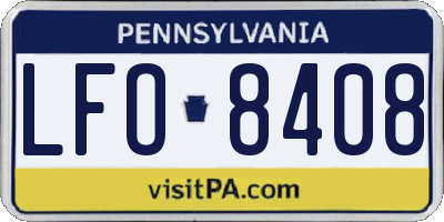 PA license plate LFO8408