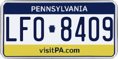 PA license plate LFO8409