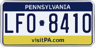 PA license plate LFO8410