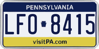 PA license plate LFO8415