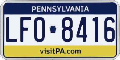 PA license plate LFO8416