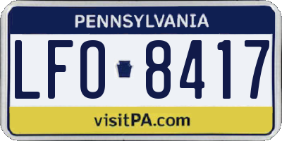 PA license plate LFO8417