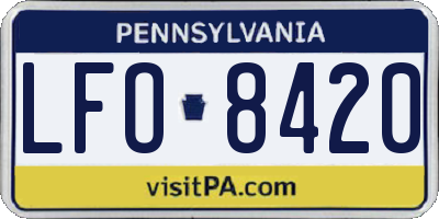 PA license plate LFO8420