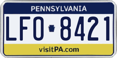 PA license plate LFO8421