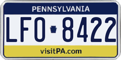 PA license plate LFO8422