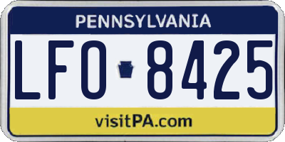 PA license plate LFO8425