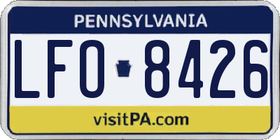 PA license plate LFO8426