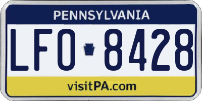 PA license plate LFO8428