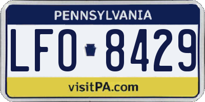 PA license plate LFO8429