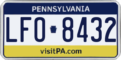 PA license plate LFO8432