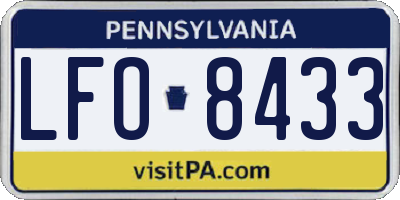 PA license plate LFO8433
