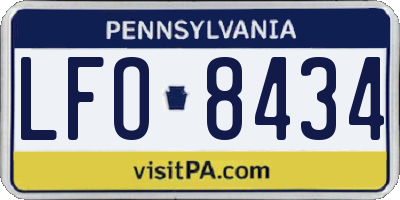 PA license plate LFO8434