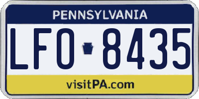 PA license plate LFO8435