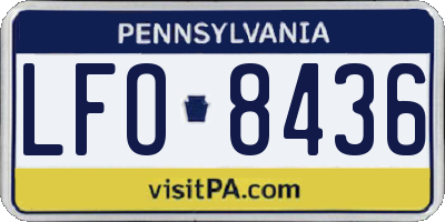 PA license plate LFO8436