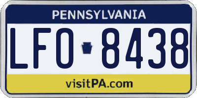 PA license plate LFO8438