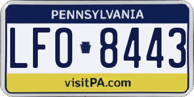 PA license plate LFO8443