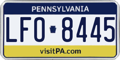 PA license plate LFO8445